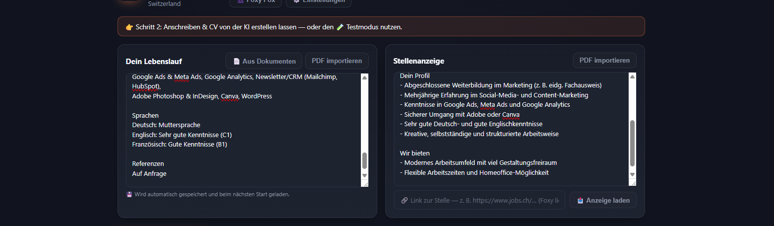 Inserat einfügen